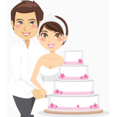 矢量手绘幸福恋人