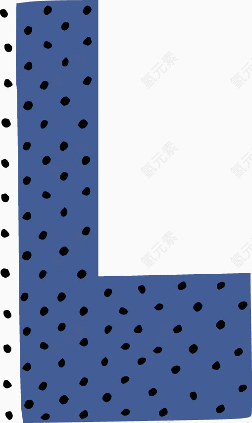 卡通波点字母L