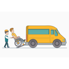 推残疾人上车场景