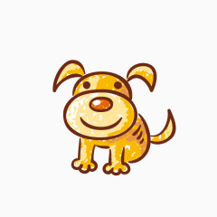 卡通彩绘蹲坐小狗