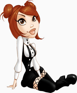 卡通西方女孩素材西方美女剪影