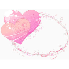 淡雅手绘线条粉色爱心边框