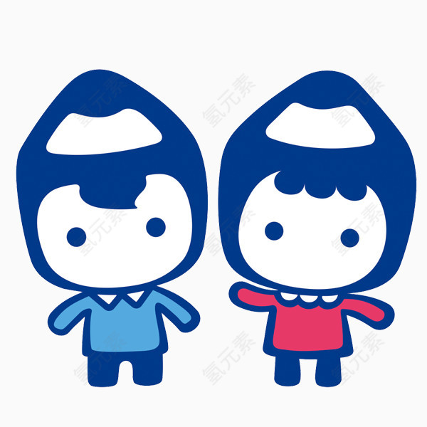 卡通男孩女孩