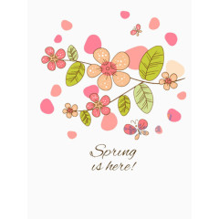 卡通花卉蝴蝶矢量图