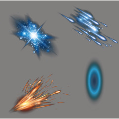 不规则蓝黄光体效果元素