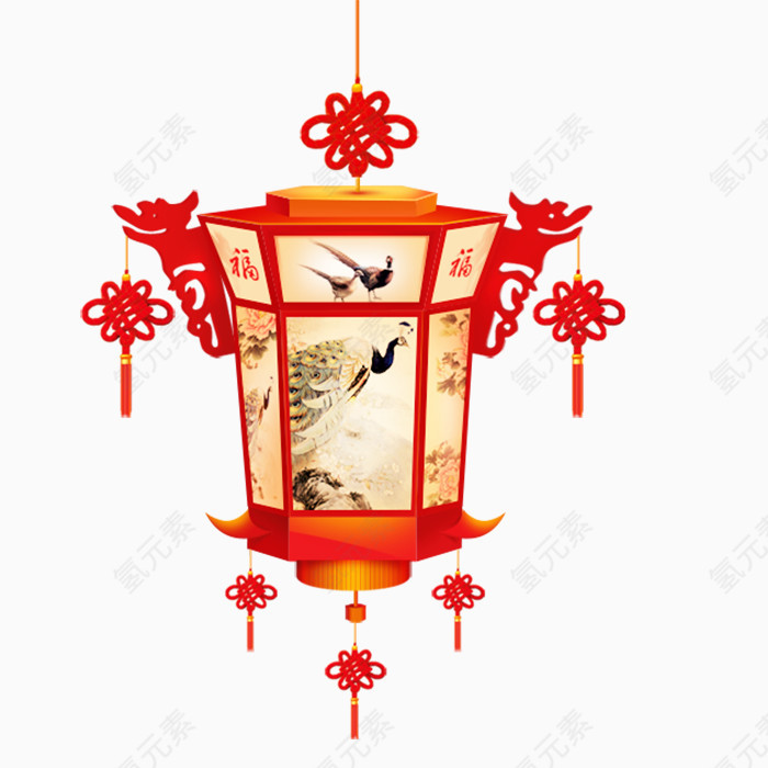 手绘古风节日灯笼