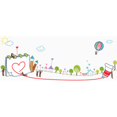 画画的矢量卡通人物