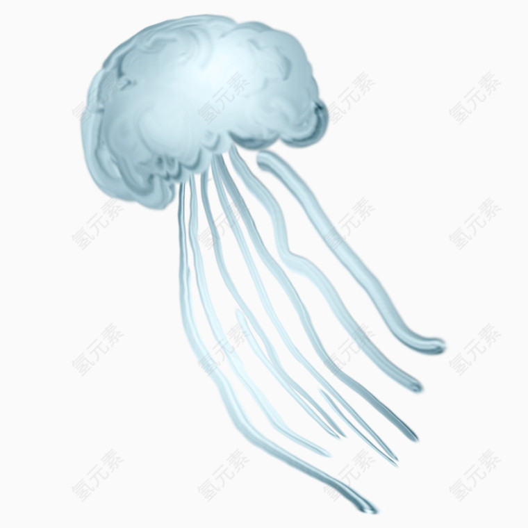 卡通海底生物水母