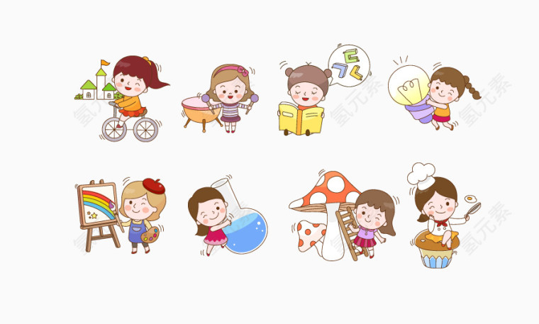 卡通小孩