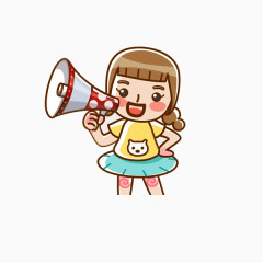持喇叭的女孩