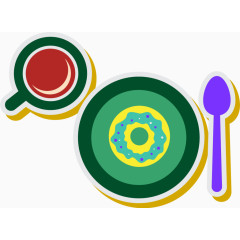 矢量餐具装饰图案免扣素材