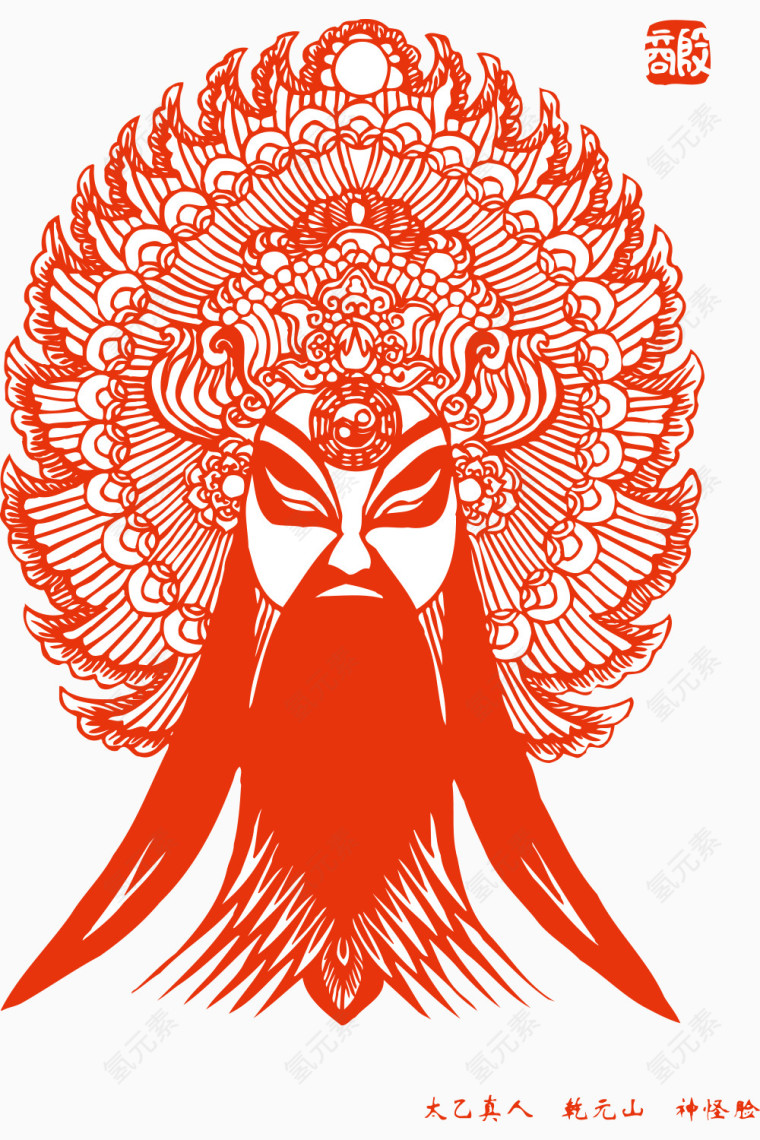 京剧脸谱形象剪纸