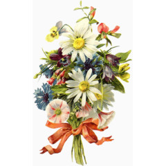 唯美元素手绘花饰图片 卡通精美花束