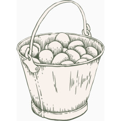 黑色线条一筐鸡蛋