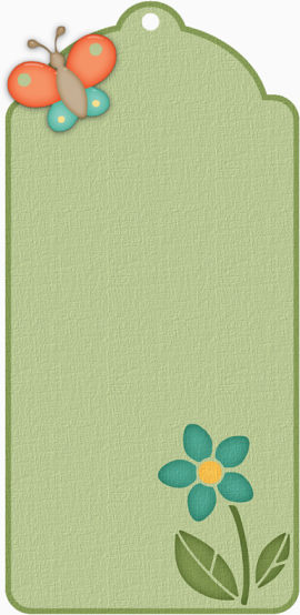 淡绿色卡通吊牌