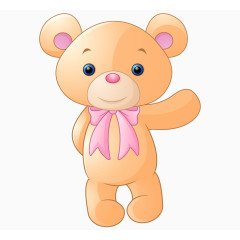 卡通手绘可爱彩色站立小熊