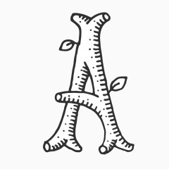 手绘线稿数字字母A