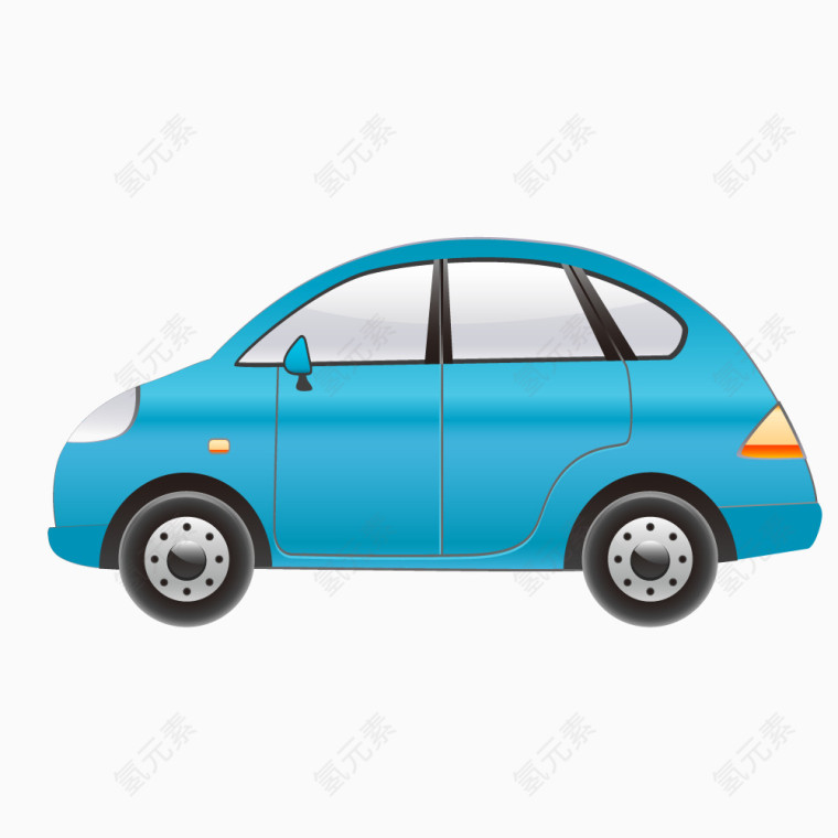 卡通蓝色汽车