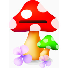 卡通手绘蘑菇六一png