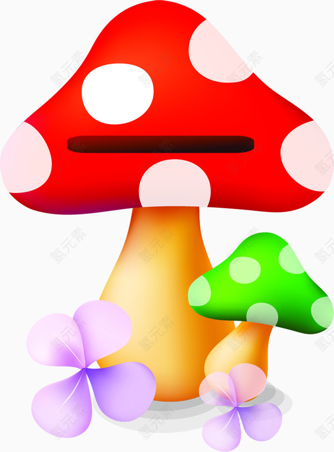 卡通手绘蘑菇六一png