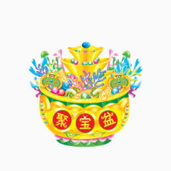 聚宝盆装饰素材
