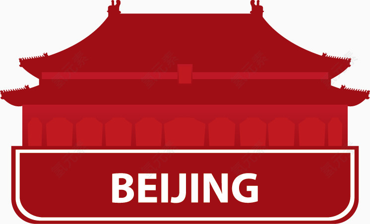 国家地标建筑剪影