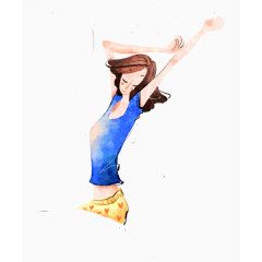 手绘卡通女孩