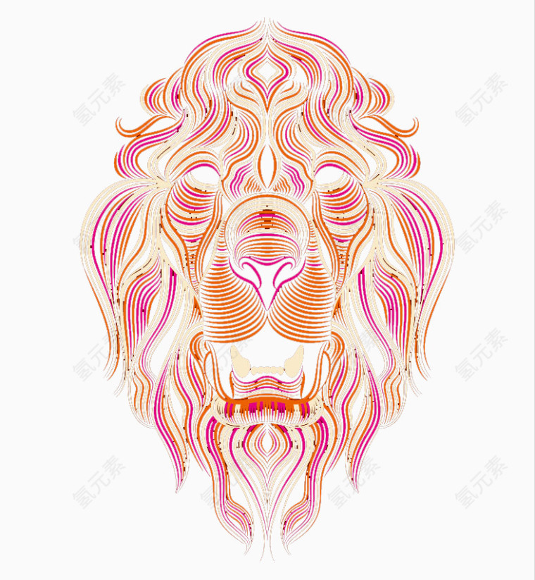 卡通雄狮插画图片