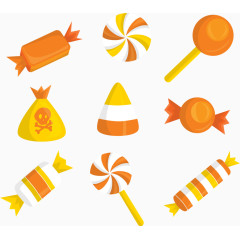 橙色系扁平化糖果