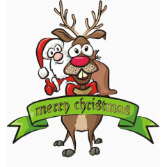 圣诞鹿背着圣诞老人