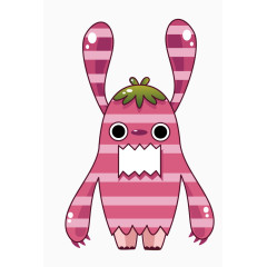 可爱卡通手绘紫红色创意小怪物