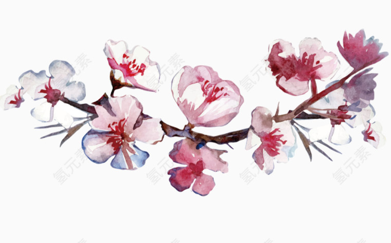 手绘桃花