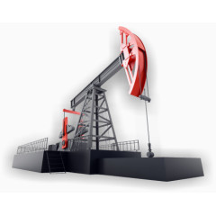 手绘金属钻油井场地