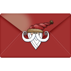 卡通手绘红色圣诞节信封