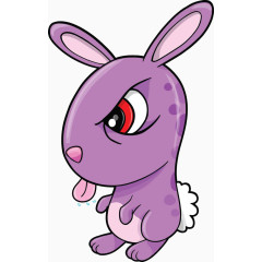 卡通生气的兔子