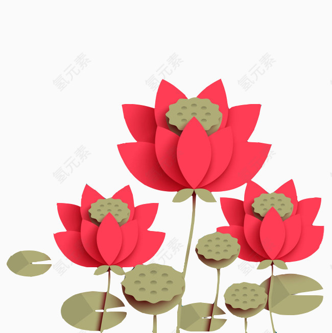 荷花剪纸