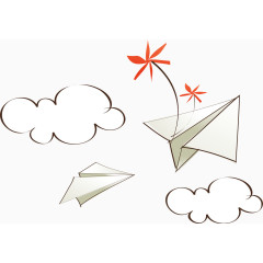 可爱卡通手绘纸飞机