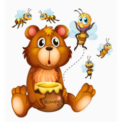 吃蜜的小熊蜜蜂