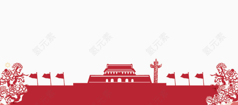 天安门广场剪纸