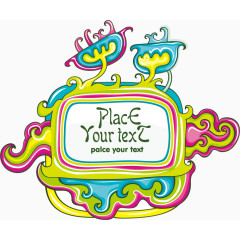 矢量创意花朵边框主题框