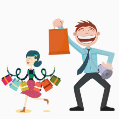 卡通购物女孩