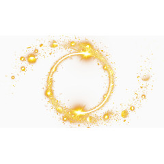 金色圆形环绕粒子光