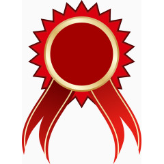 精致红色丝带胸章  