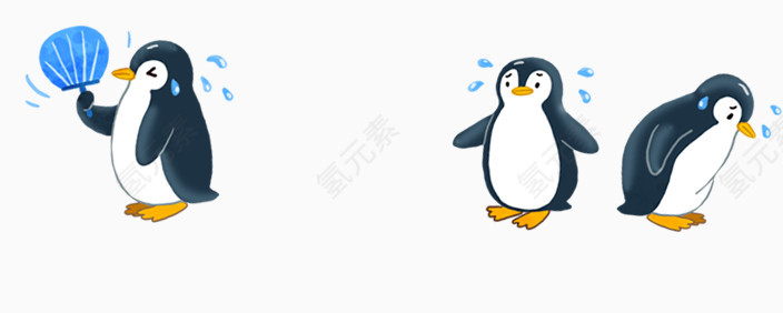 热的冒汗的企鹅