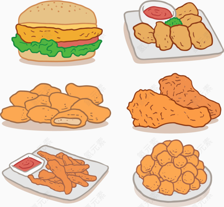 西方食物鸡块西餐