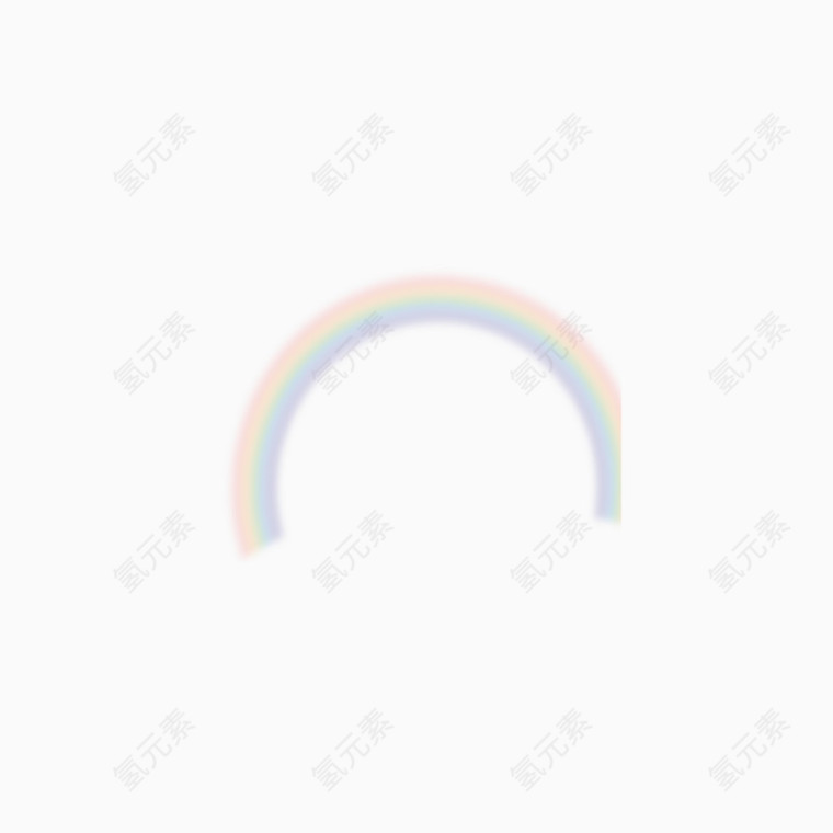 淡淡的手绘彩虹素材