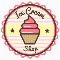 锯齿粉红冰激凌标签