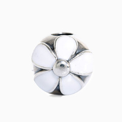 潘多拉白色雏菊固定扣串珠二