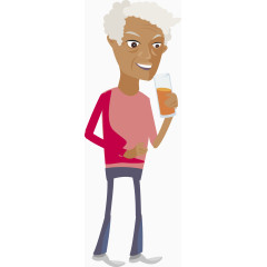 国外卡通扁平化老人