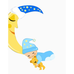 卡通手绘睡觉的宝宝